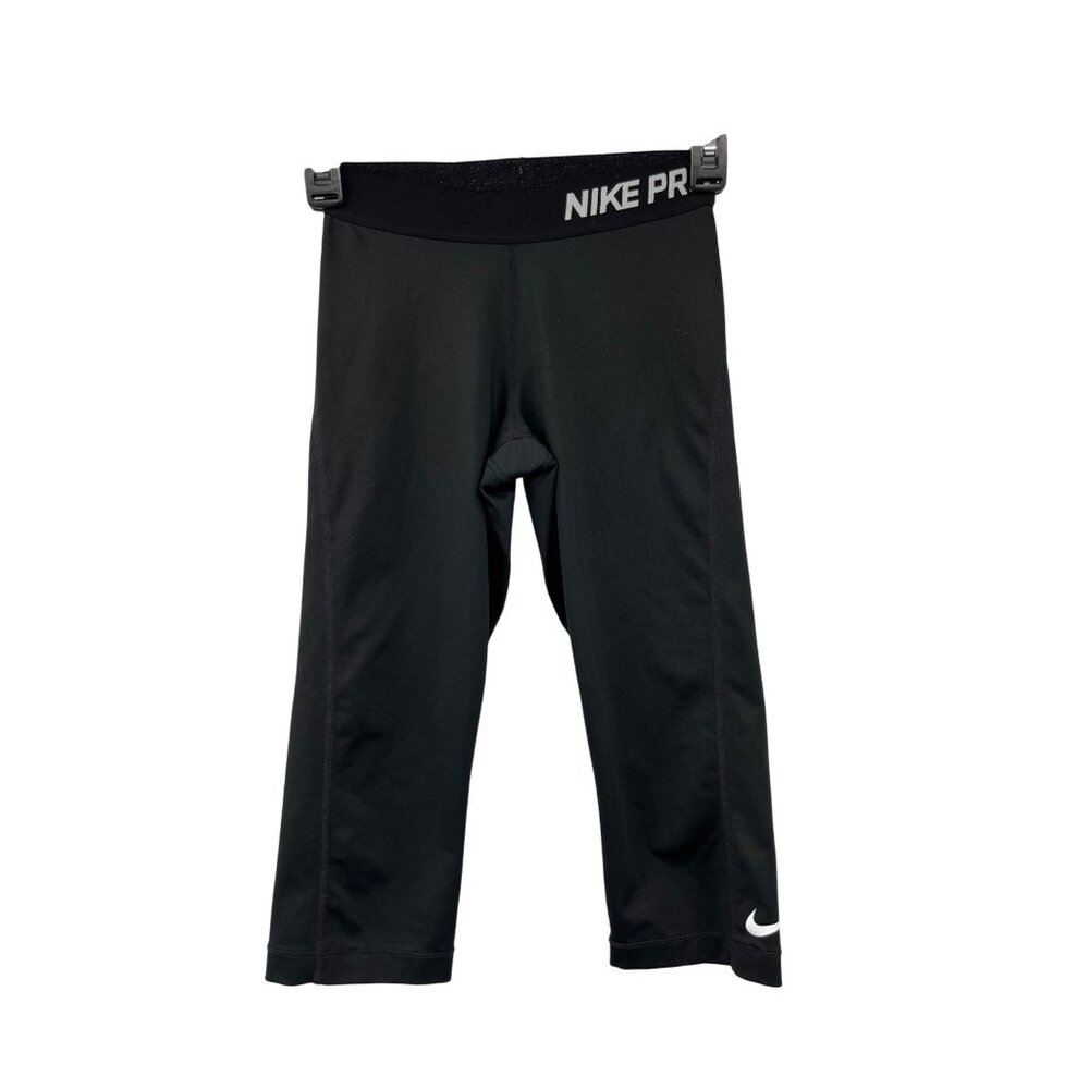 Nike Pro Capri Training Leggings Womens XS Black Dri-Fit Workout Pants Used
